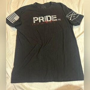 Grunt Style Shirt Mens L Black Pride USA Military America Army Patriotic